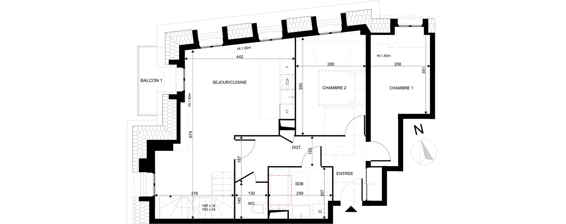 Duplex T5 de 84,10 m2 au Blanc-Mesnil La molette