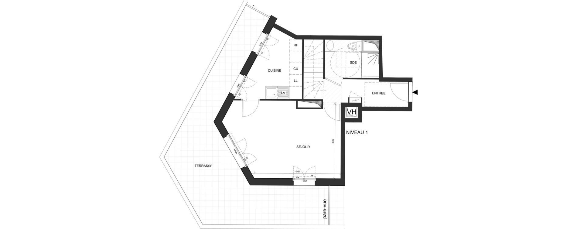 Appartement T4 de 91,22 m2 au Blanc-Mesnil Descartes
