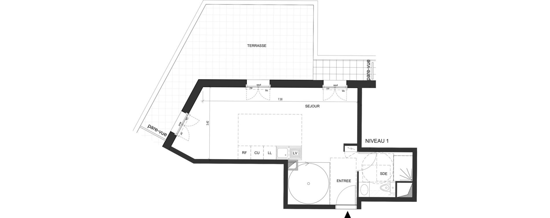 Appartement T3 de 69,34 m2 au Blanc-Mesnil Descartes