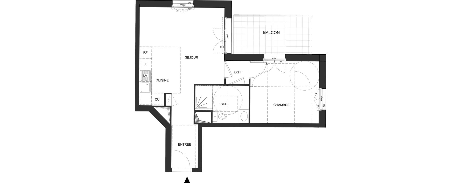 Appartement T2 de 42,85 m2 au Blanc-Mesnil Descartes