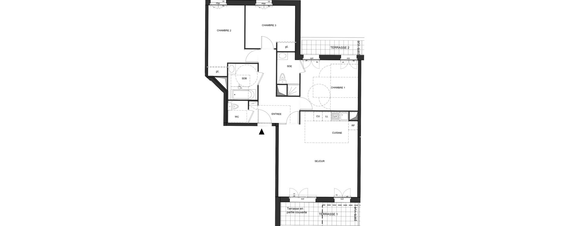 Appartement T4 de 87,40 m2 au Blanc-Mesnil Descartes