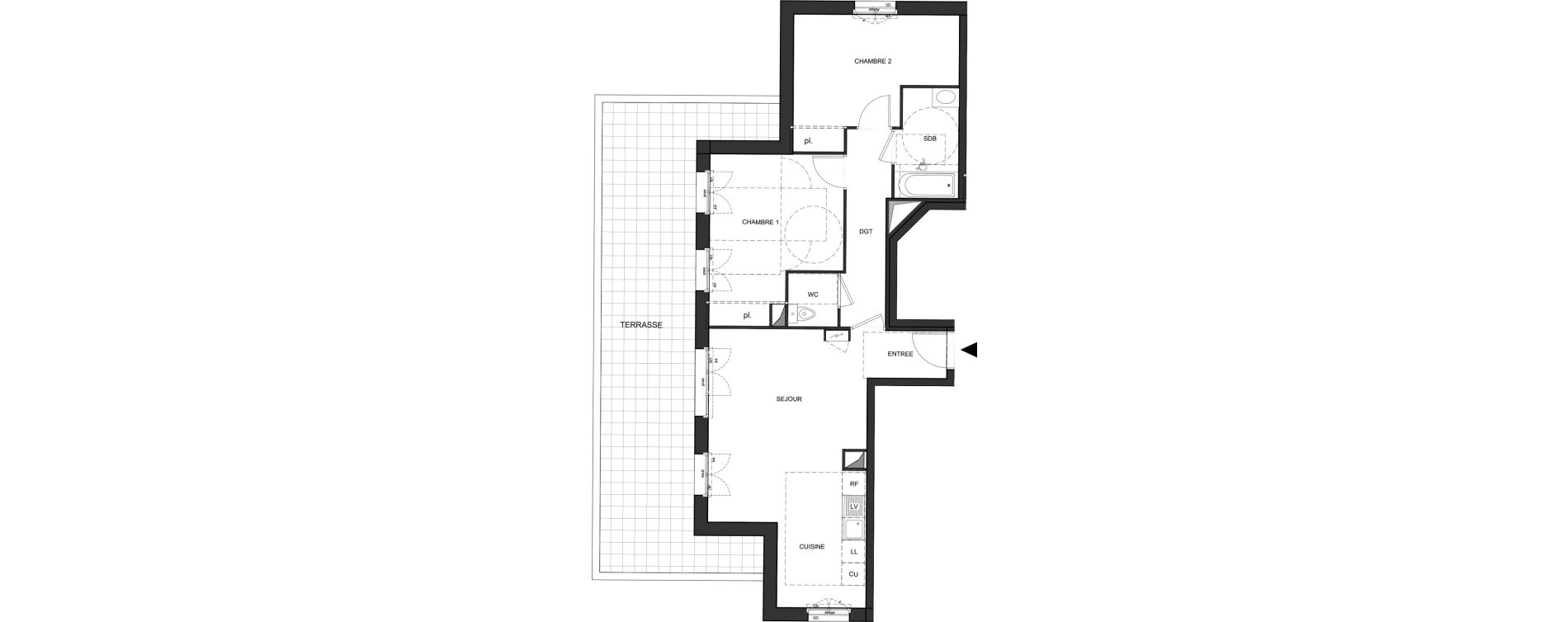 Appartement T3 de 67,97 m2 au Blanc-Mesnil Descartes