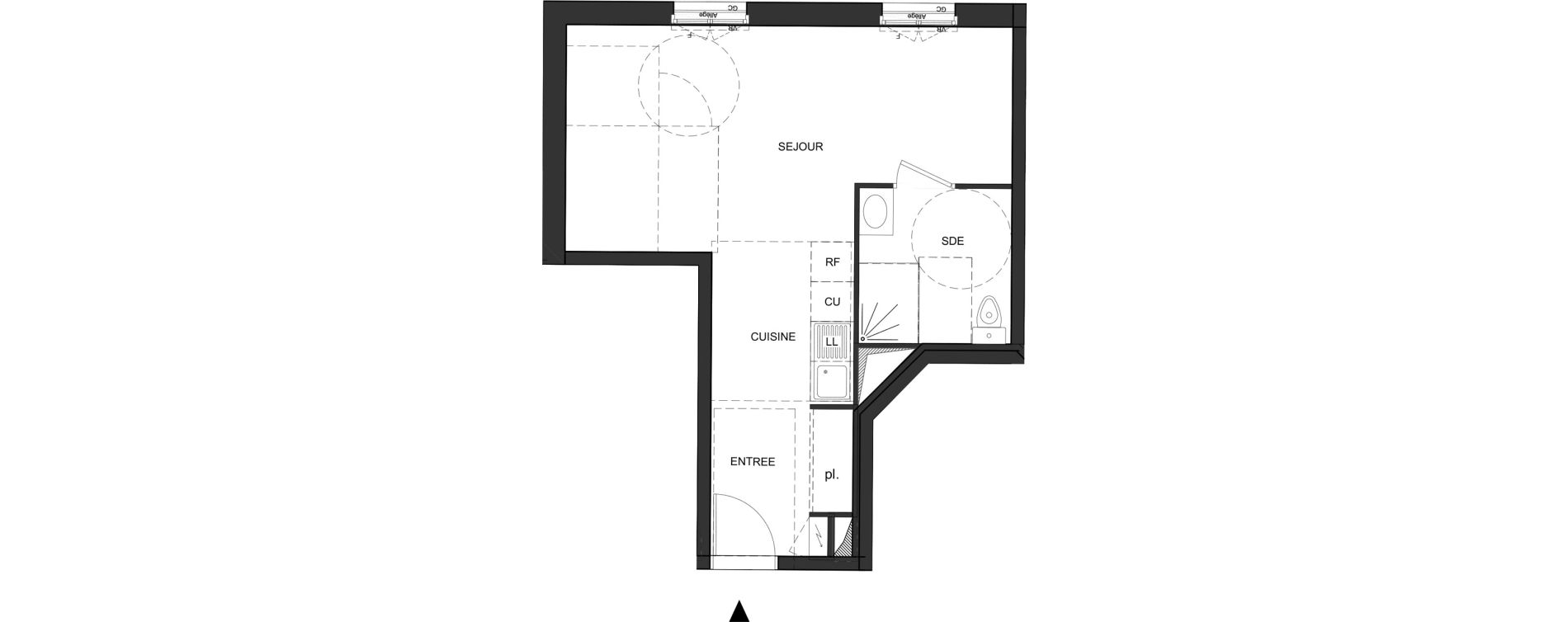 Appartement T1 de 35,12 m2 au Blanc-Mesnil Descartes