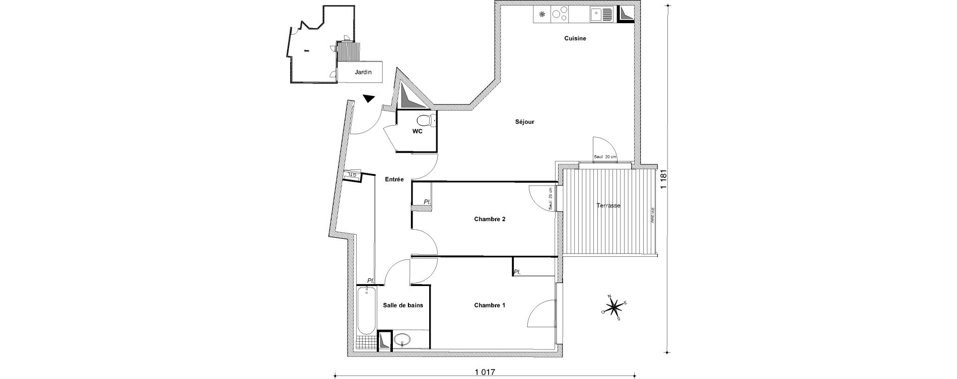 Appartement T3 de 76,29 m2 au Blanc-Mesnil Centre