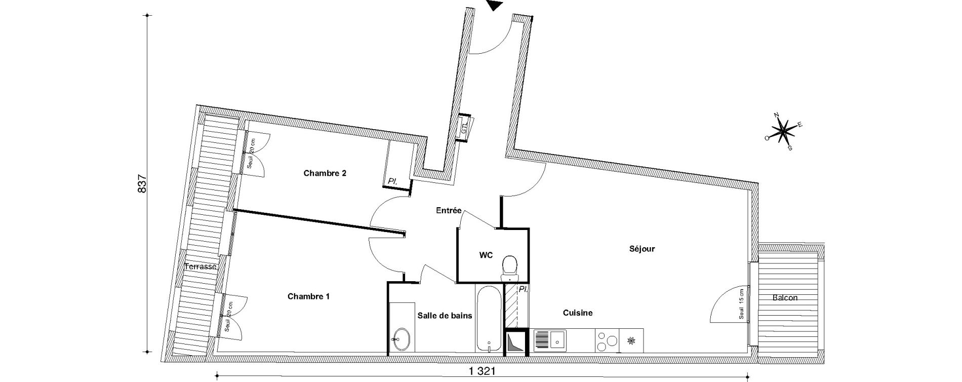 Appartement T3 de 65,20 m2 au Blanc-Mesnil Centre