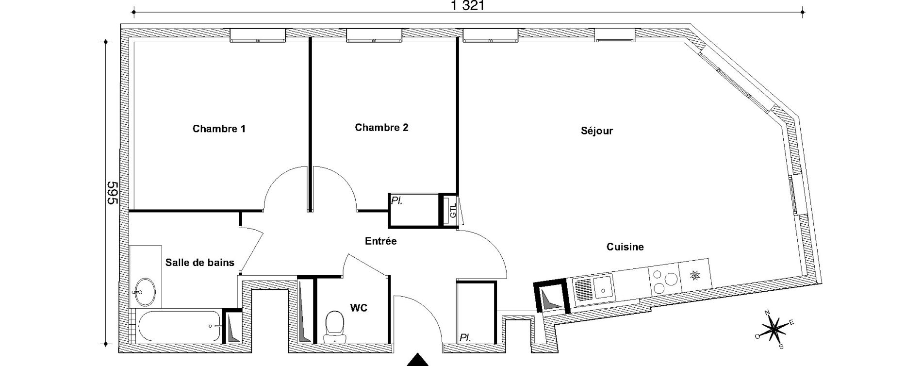 Appartement T3 de 66,69 m2 au Blanc-Mesnil Centre
