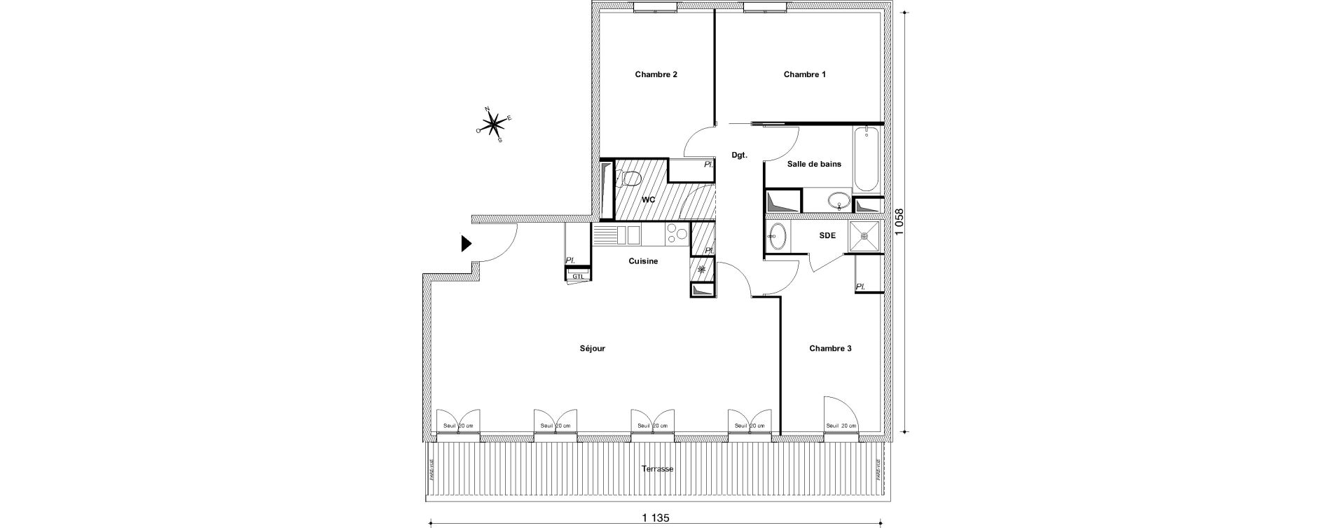 Appartement T4 de 91,80 m2 au Blanc-Mesnil Centre