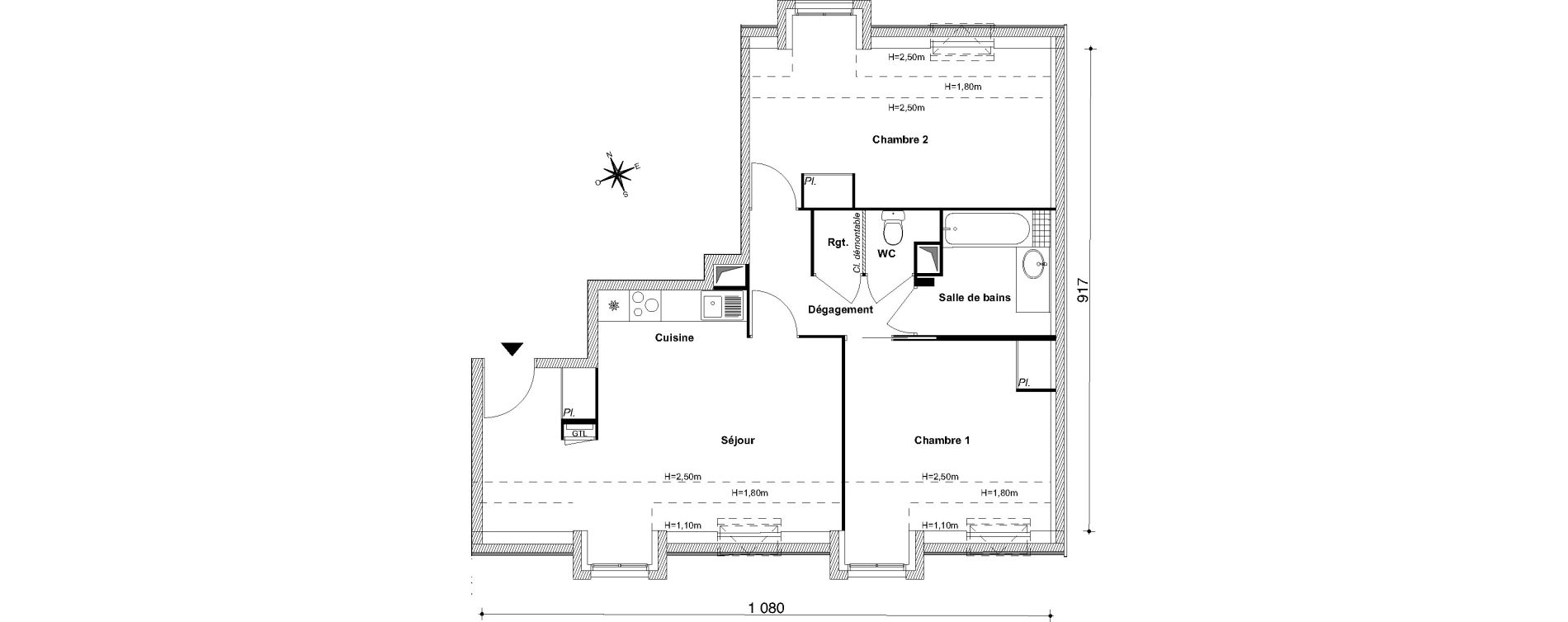 Appartement T3 de 66,41 m2 au Blanc-Mesnil Centre