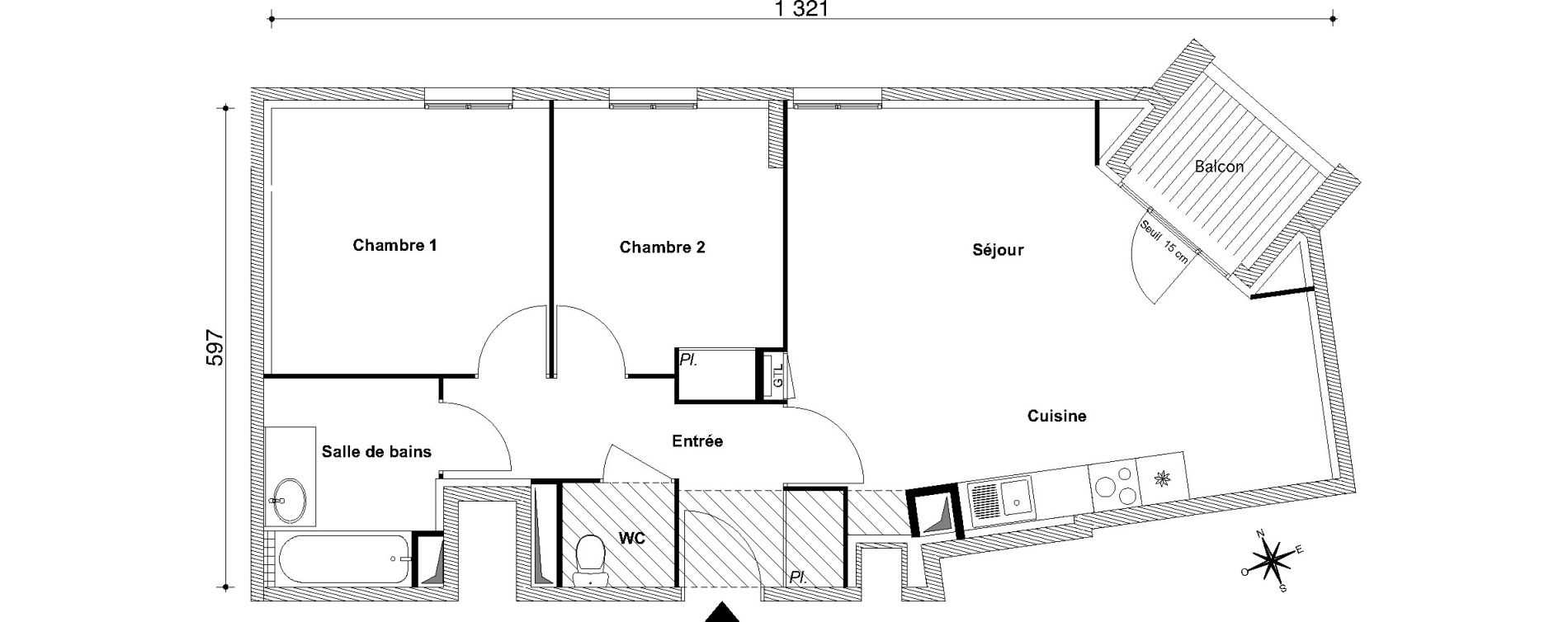 Appartement T3 de 63,74 m2 au Blanc-Mesnil Centre