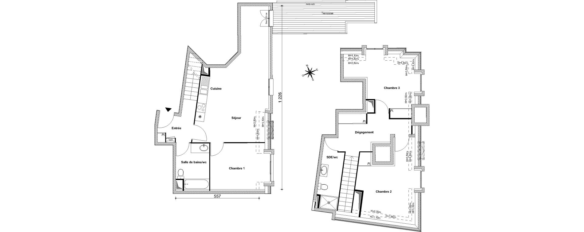Duplex T4 de 99,46 m2 au Blanc-Mesnil Centre