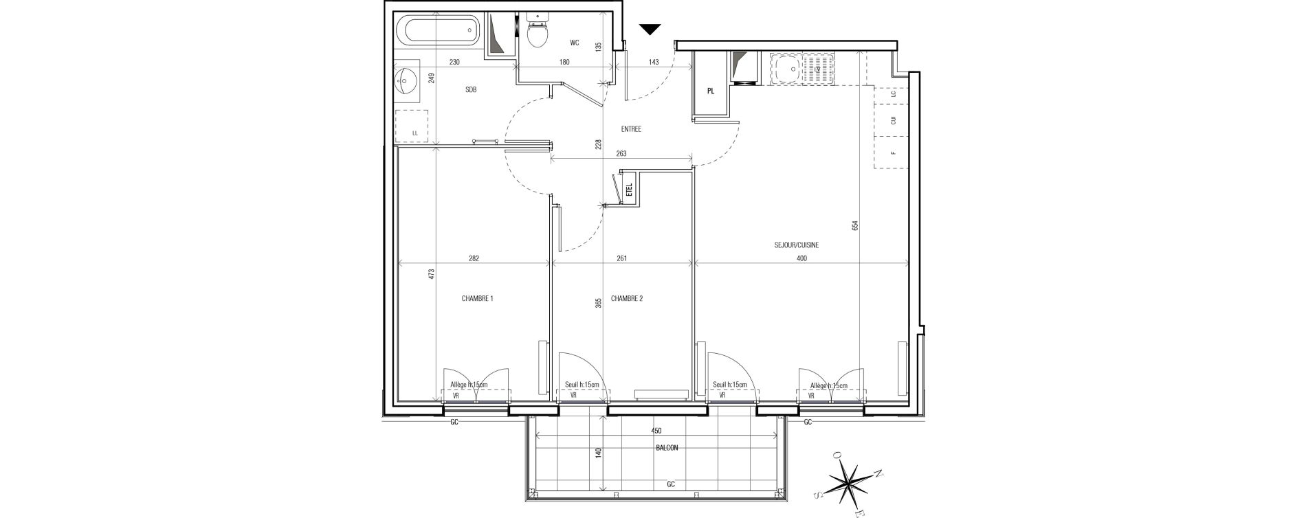 Appartement T3 de 63,06 m2 au Blanc-Mesnil Centre