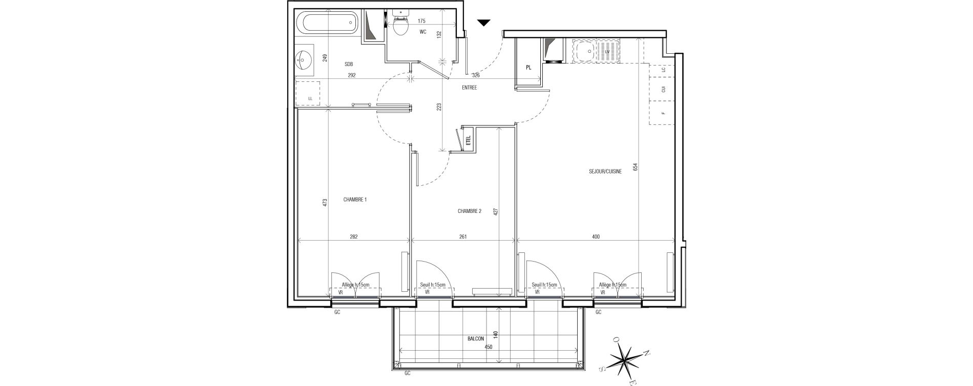 Appartement T3 de 63,06 m2 au Blanc-Mesnil Centre
