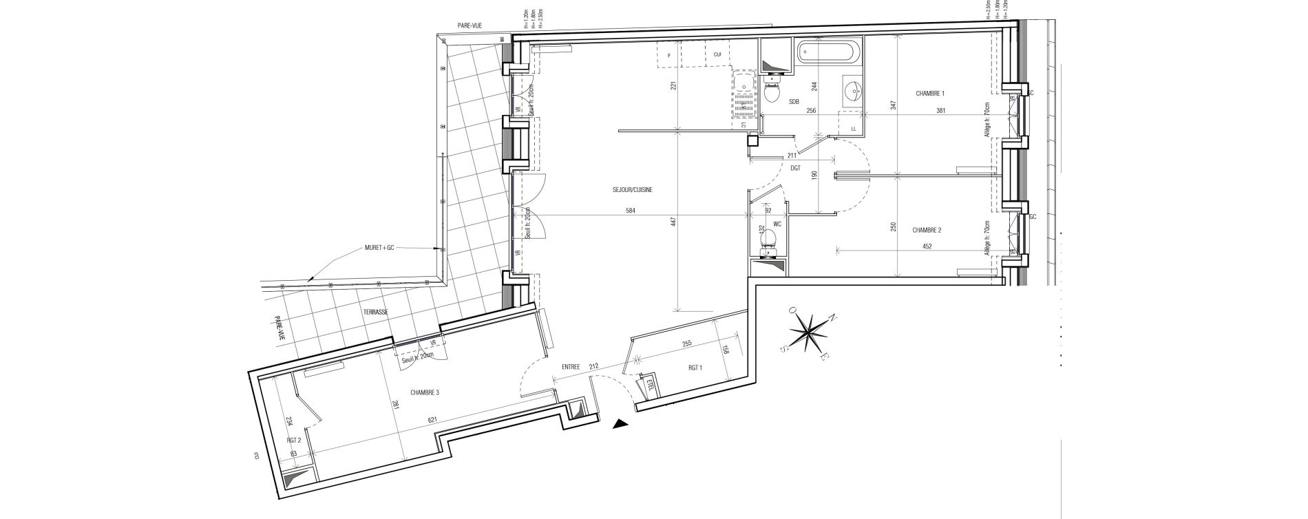Appartement T4 de 101,55 m2 au Blanc-Mesnil Centre