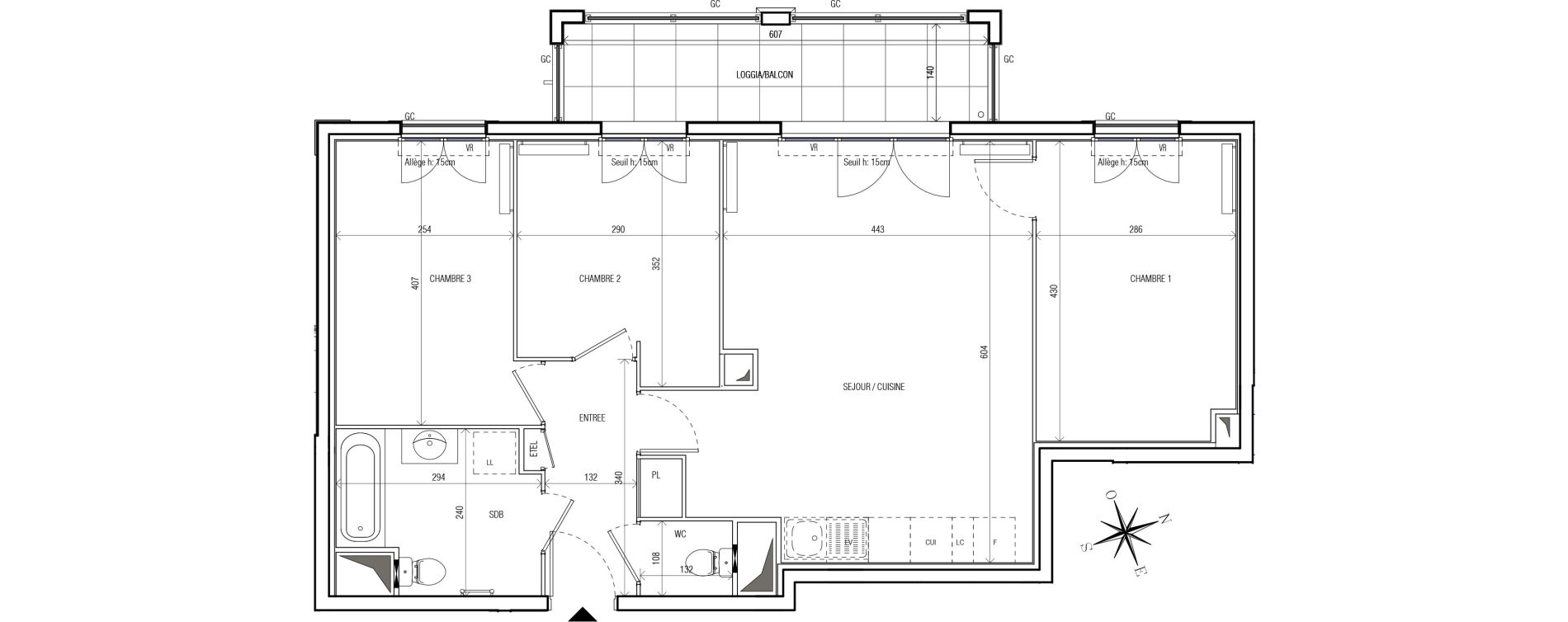 Appartement T4 de 72,42 m2 au Blanc-Mesnil Centre