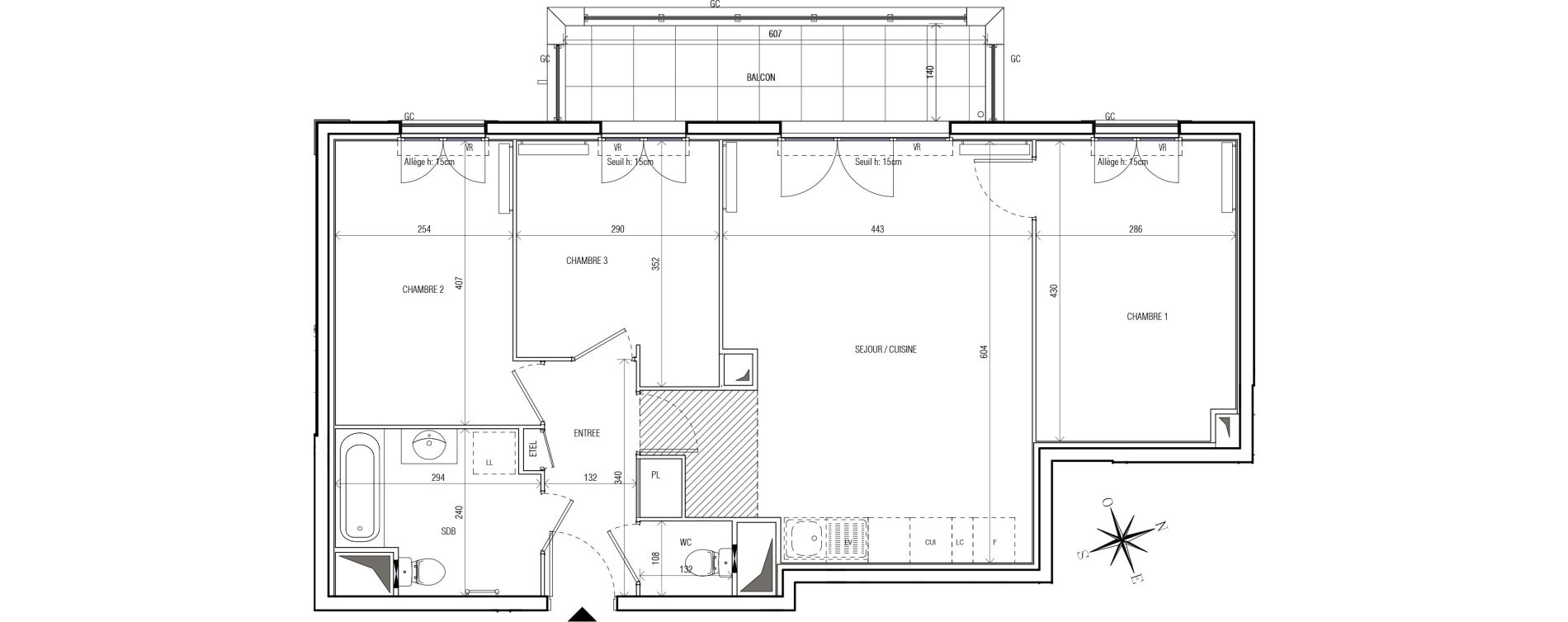 Appartement T4 de 72,42 m2 au Blanc-Mesnil Centre