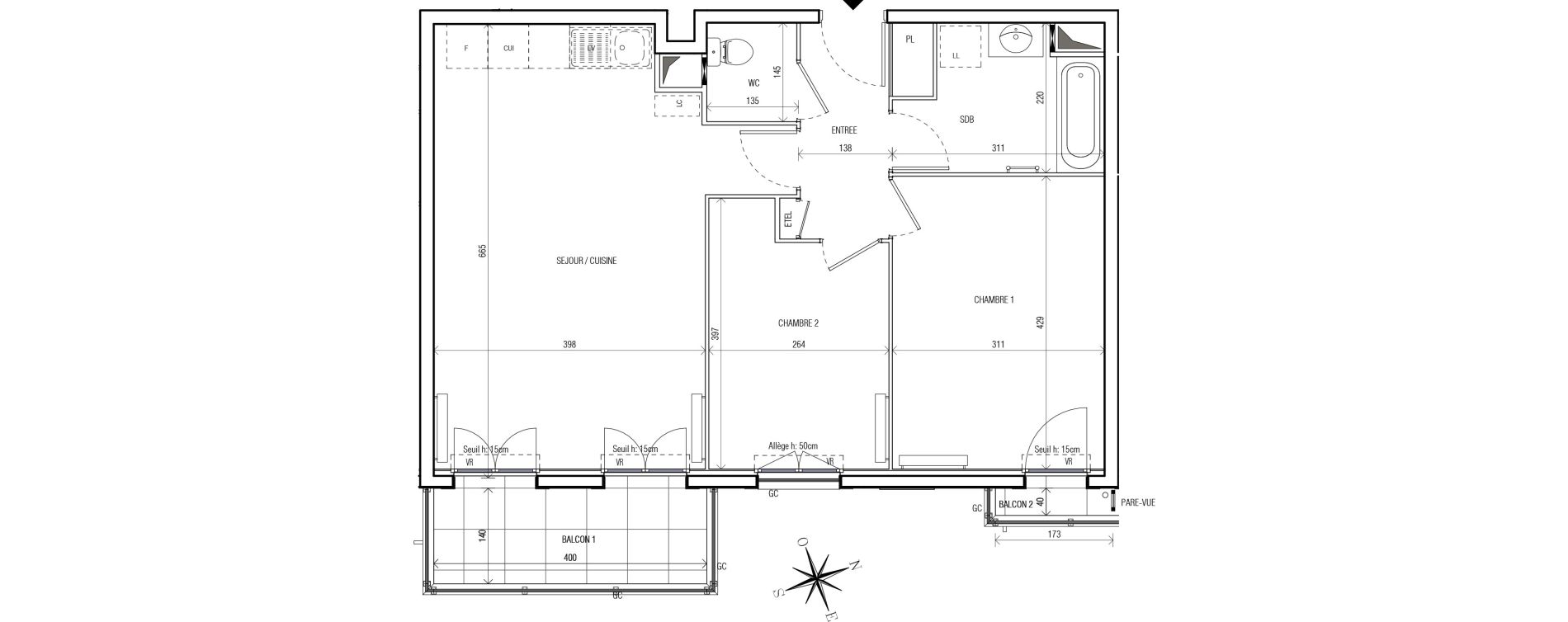 Appartement T3 de 61,73 m2 au Blanc-Mesnil Centre