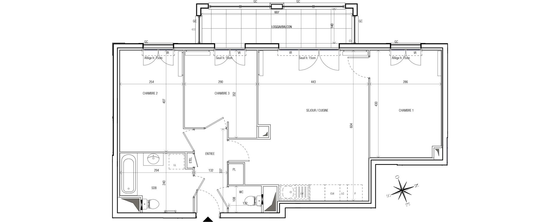 Appartement T4 de 72,43 m2 au Blanc-Mesnil Centre