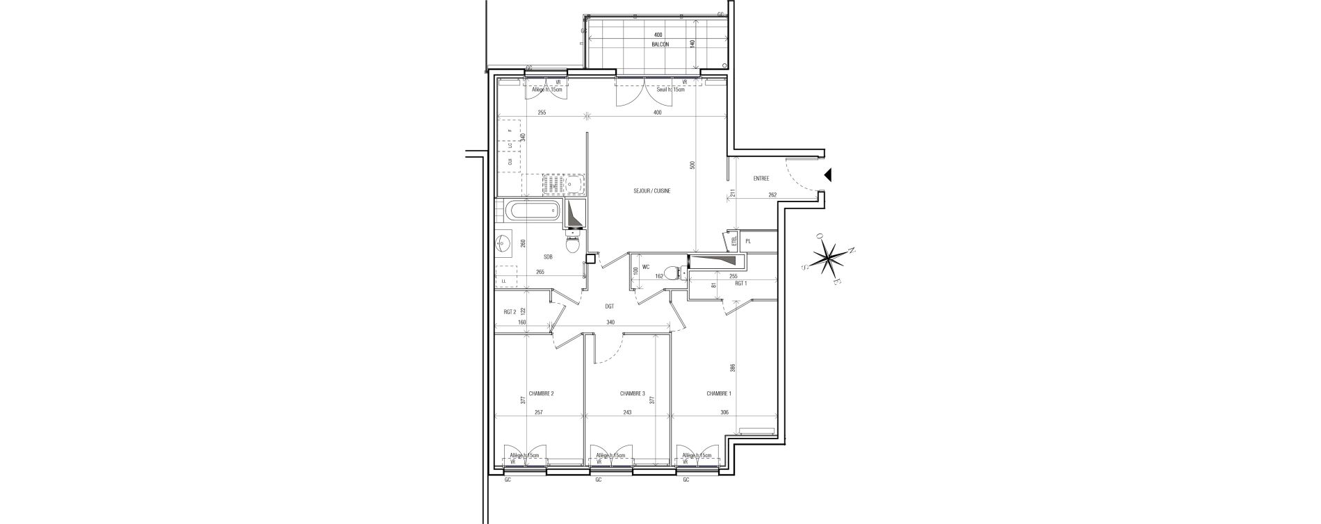 Appartement T4 de 83,86 m2 au Blanc-Mesnil Centre