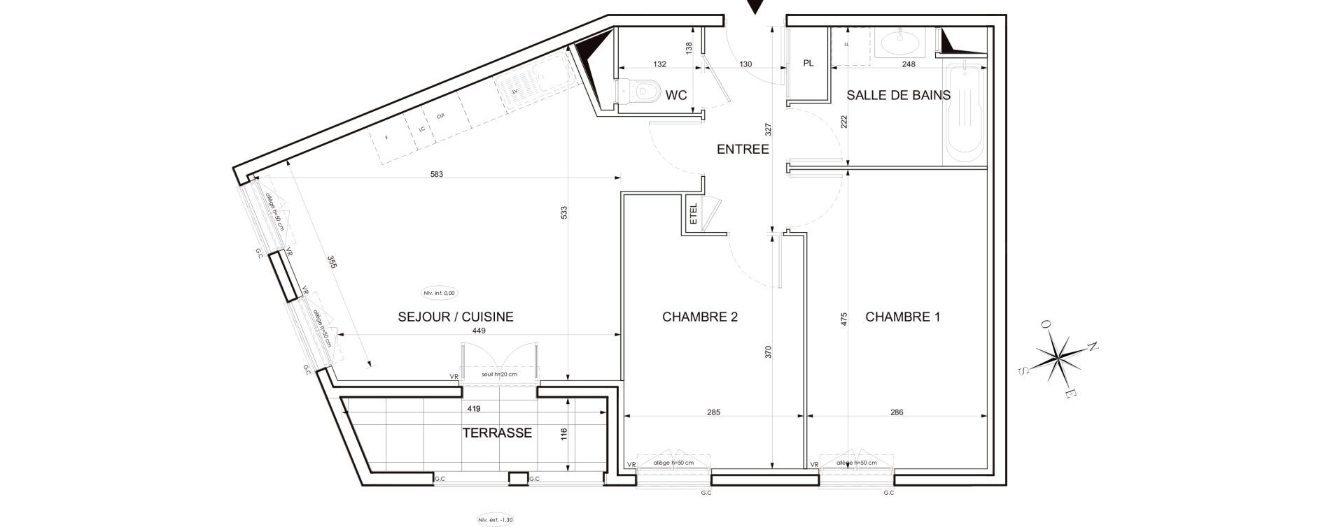 Appartement T3 de 62,12 m2 au Blanc-Mesnil Centre