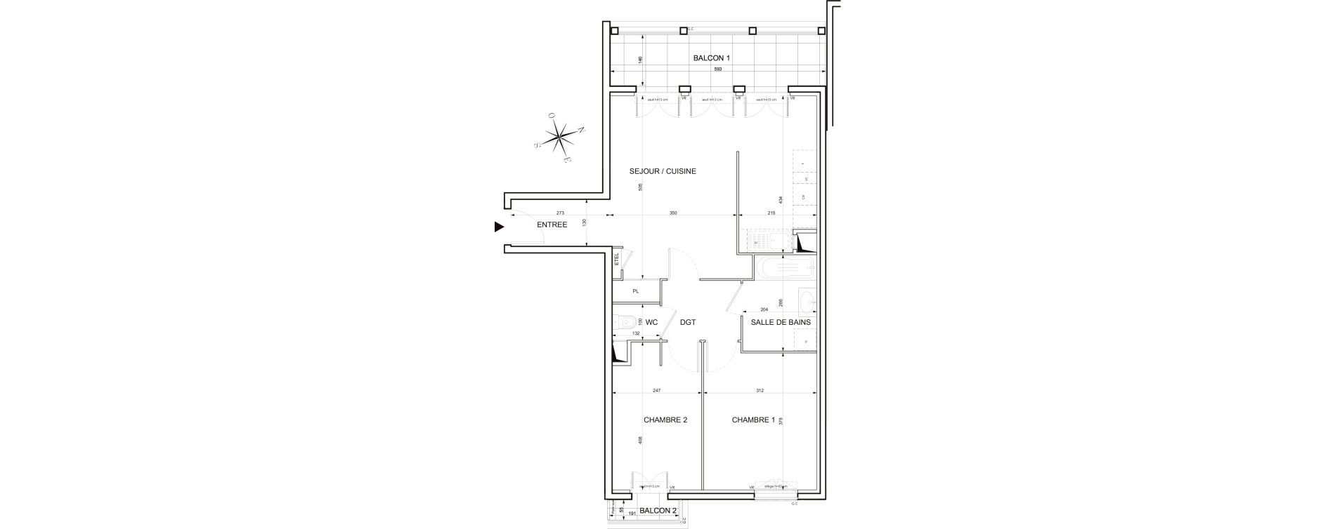 Appartement T3 de 62,90 m2 au Blanc-Mesnil Centre