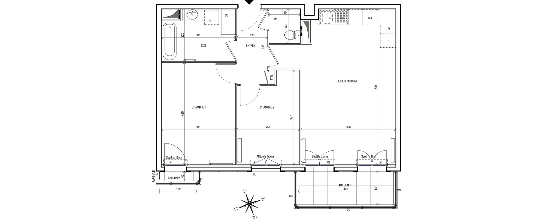 Appartement T3 de 61,75 m2 au Blanc-Mesnil Centre