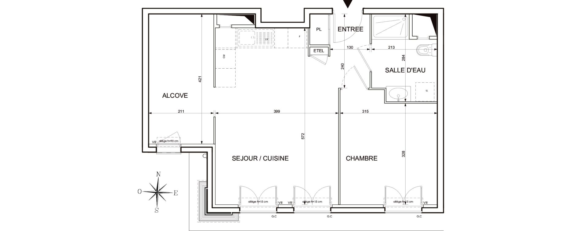 Appartement T2 de 50,35 m2 au Blanc-Mesnil Centre
