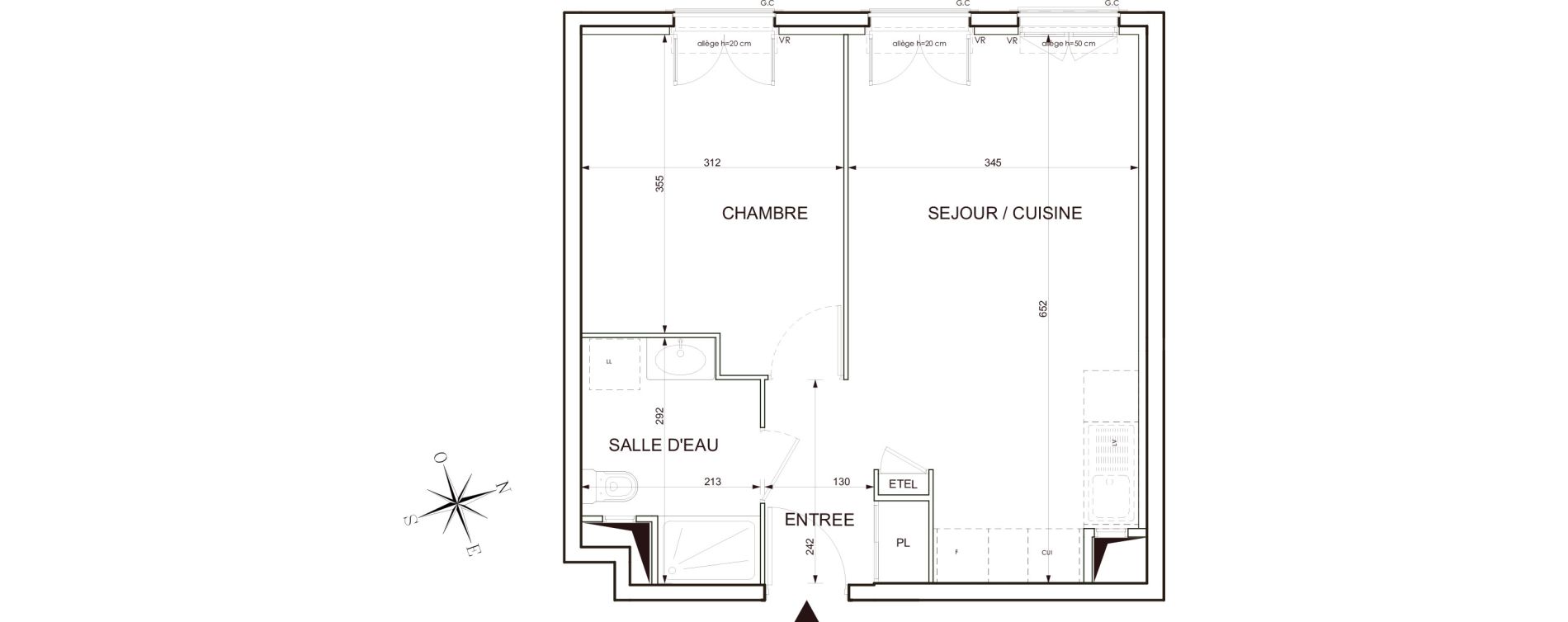 Appartement T2 de 41,25 m2 au Blanc-Mesnil Centre