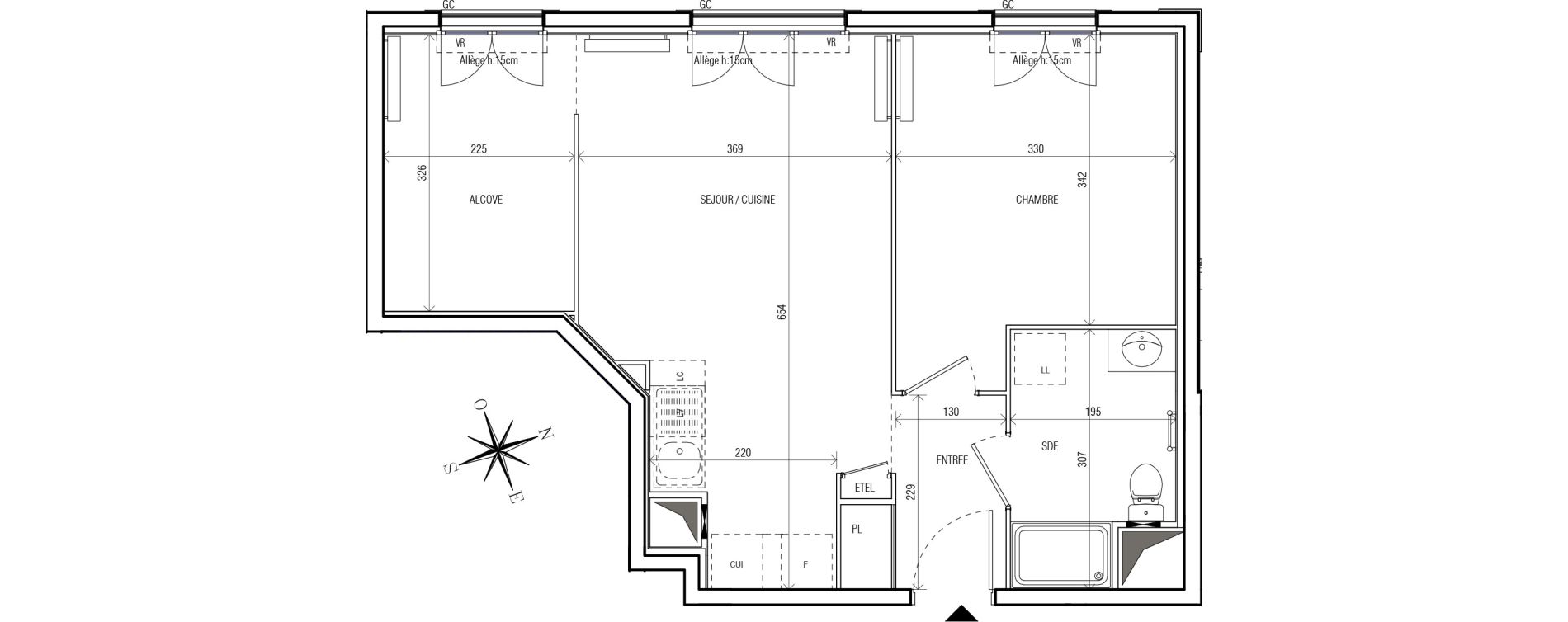 Appartement T2 de 48,85 m2 au Blanc-Mesnil Centre