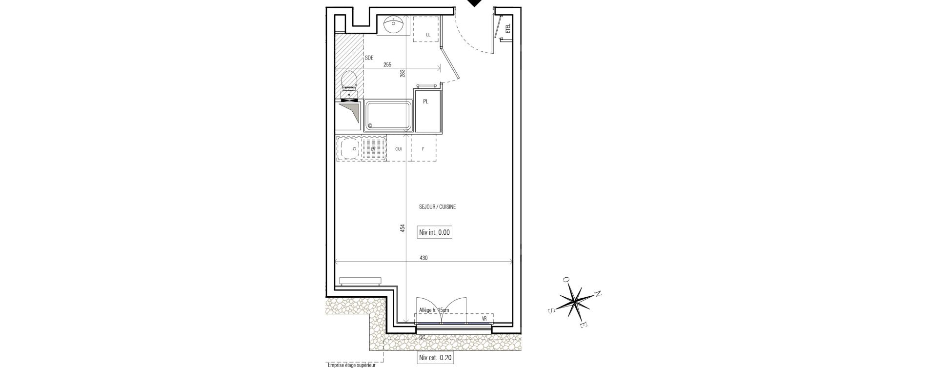 Appartement T1 de 29,06 m2 au Blanc-Mesnil Centre
