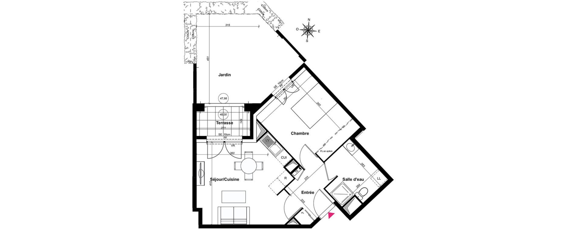 Appartement T2 de 44,17 m2 au Blanc-Mesnil Centre