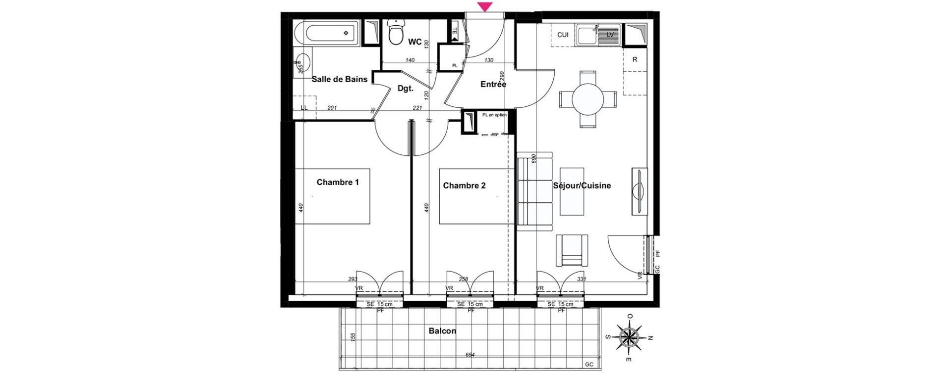 Appartement T3 de 59,95 m2 au Blanc-Mesnil Centre