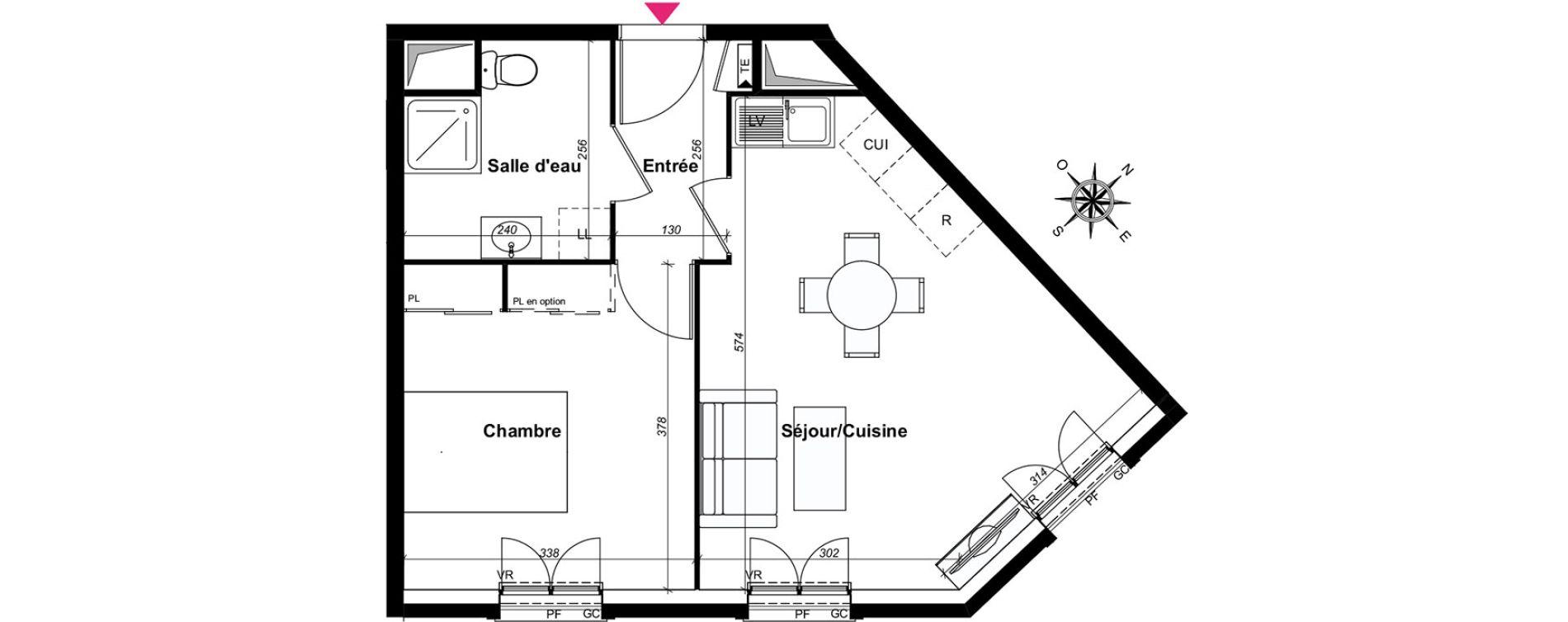 Appartement T2 de 43,02 m2 au Blanc-Mesnil Centre