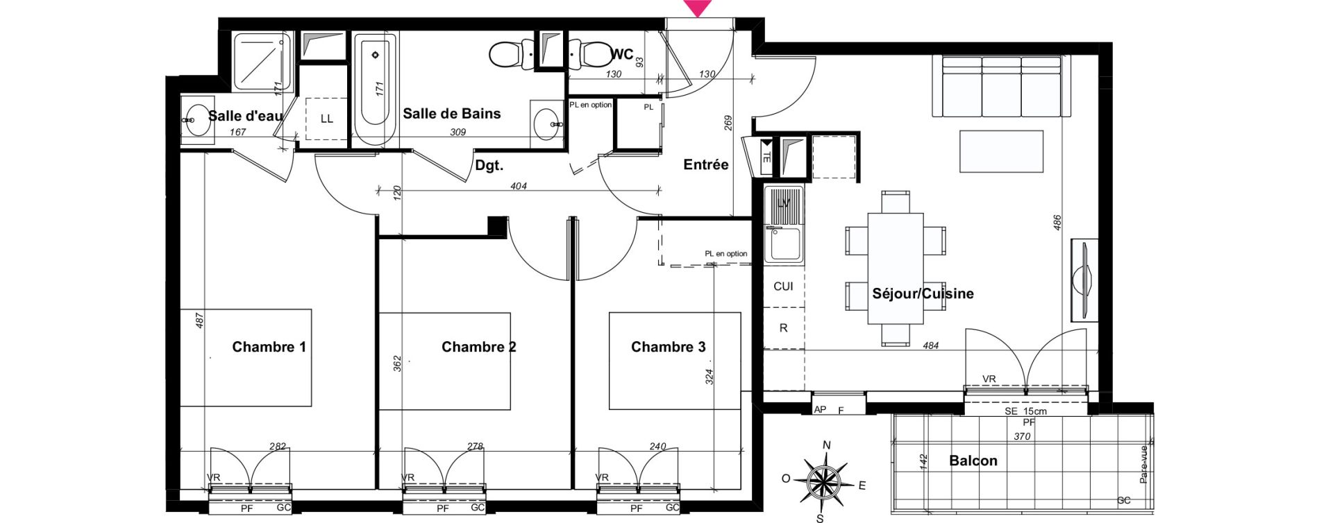 Appartement T4 de 74,96 m2 au Blanc-Mesnil Centre