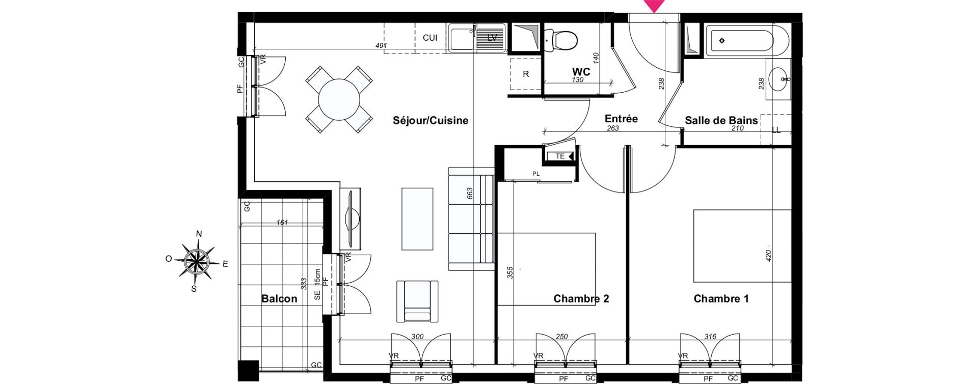 Appartement T3 de 61,14 m2 au Blanc-Mesnil Centre