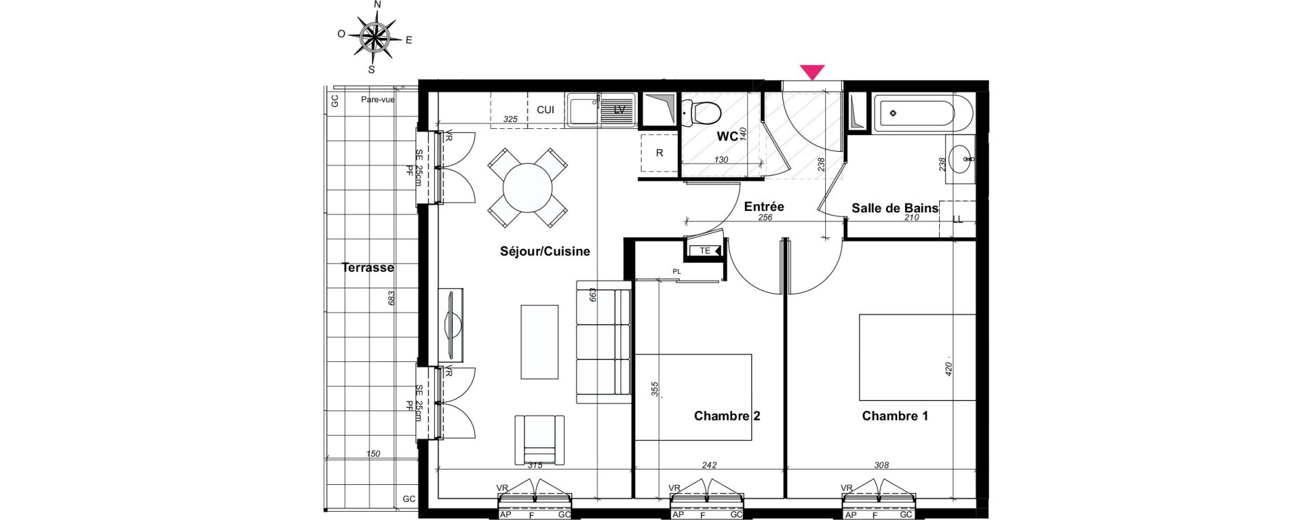 Appartement T3 de 56,07 m2 au Blanc-Mesnil Centre