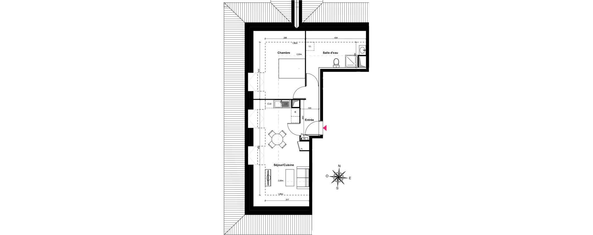 Appartement T2 de 46,48 m2 au Blanc-Mesnil Centre