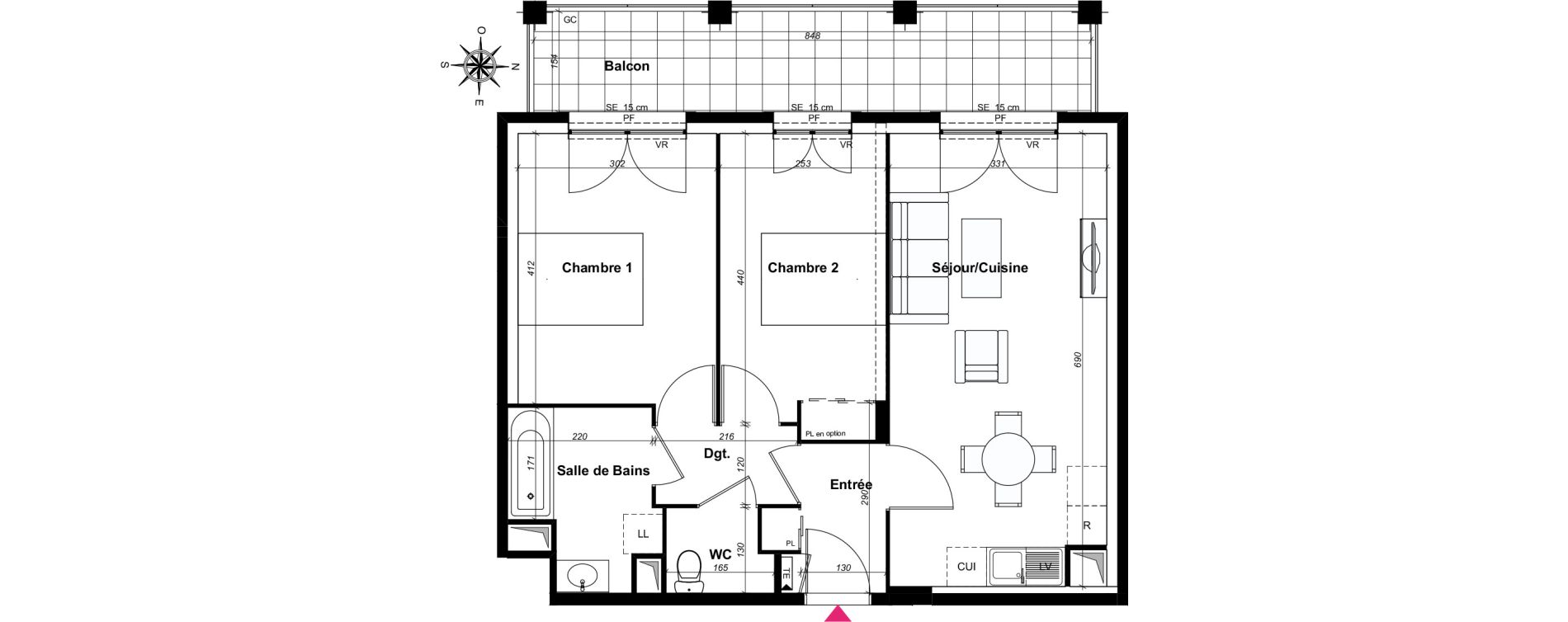 Appartement T3 de 60,62 m2 au Blanc-Mesnil Centre