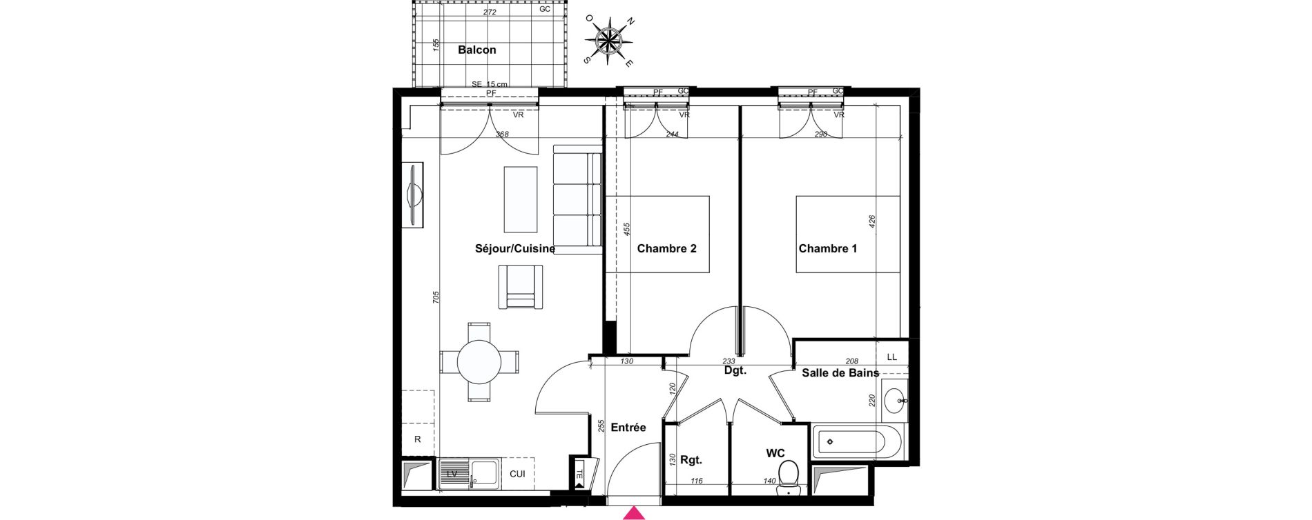 Appartement T3 de 62,22 m2 au Blanc-Mesnil Centre