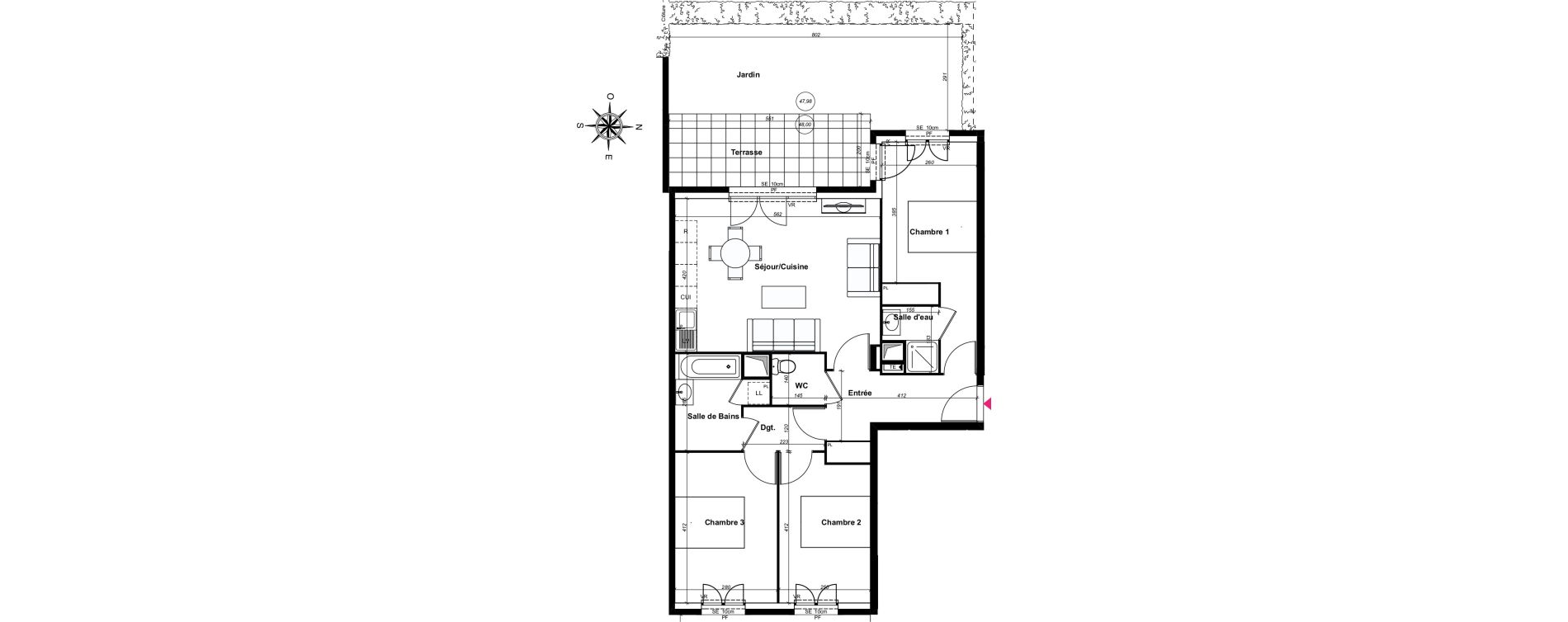 Appartement T4 de 78,92 m2 au Blanc-Mesnil Centre