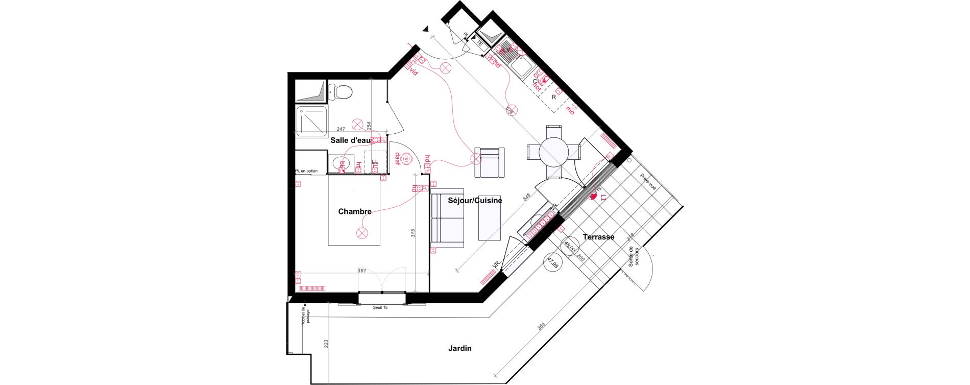 Appartement T2 de 44,81 m2 au Blanc-Mesnil Centre