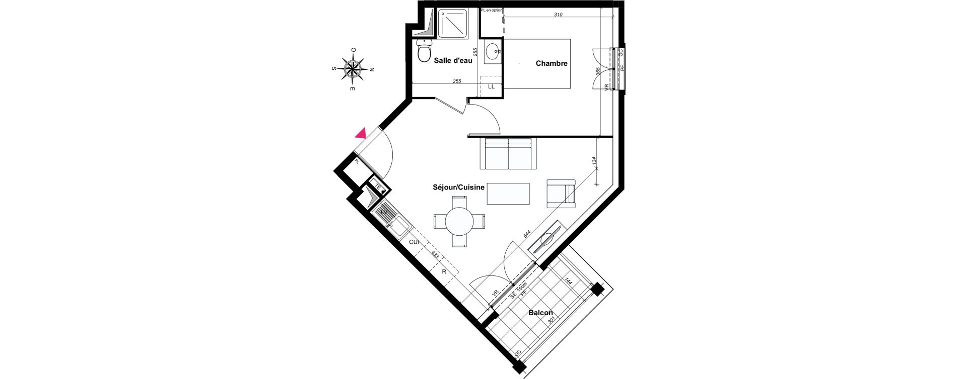 Appartement T2 de 44,86 m2 au Blanc-Mesnil Centre