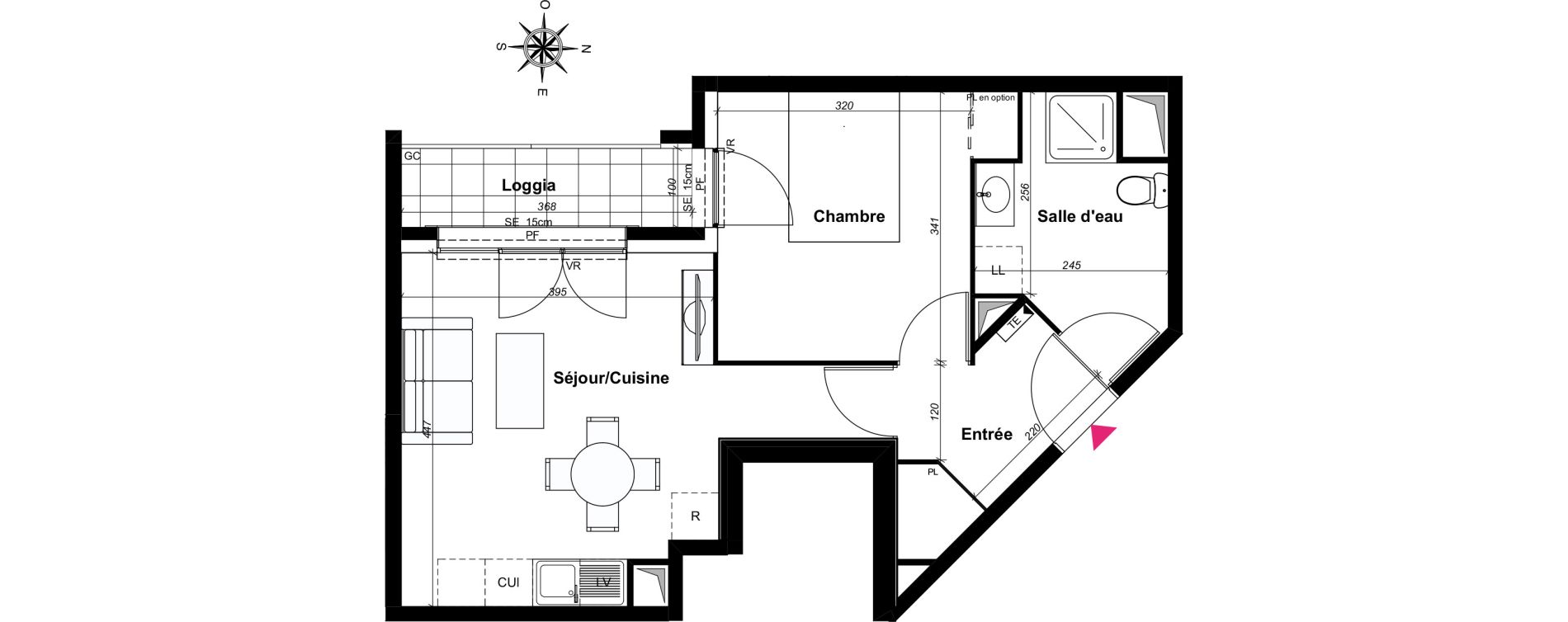 Appartement T2 de 41,83 m2 au Blanc-Mesnil Centre