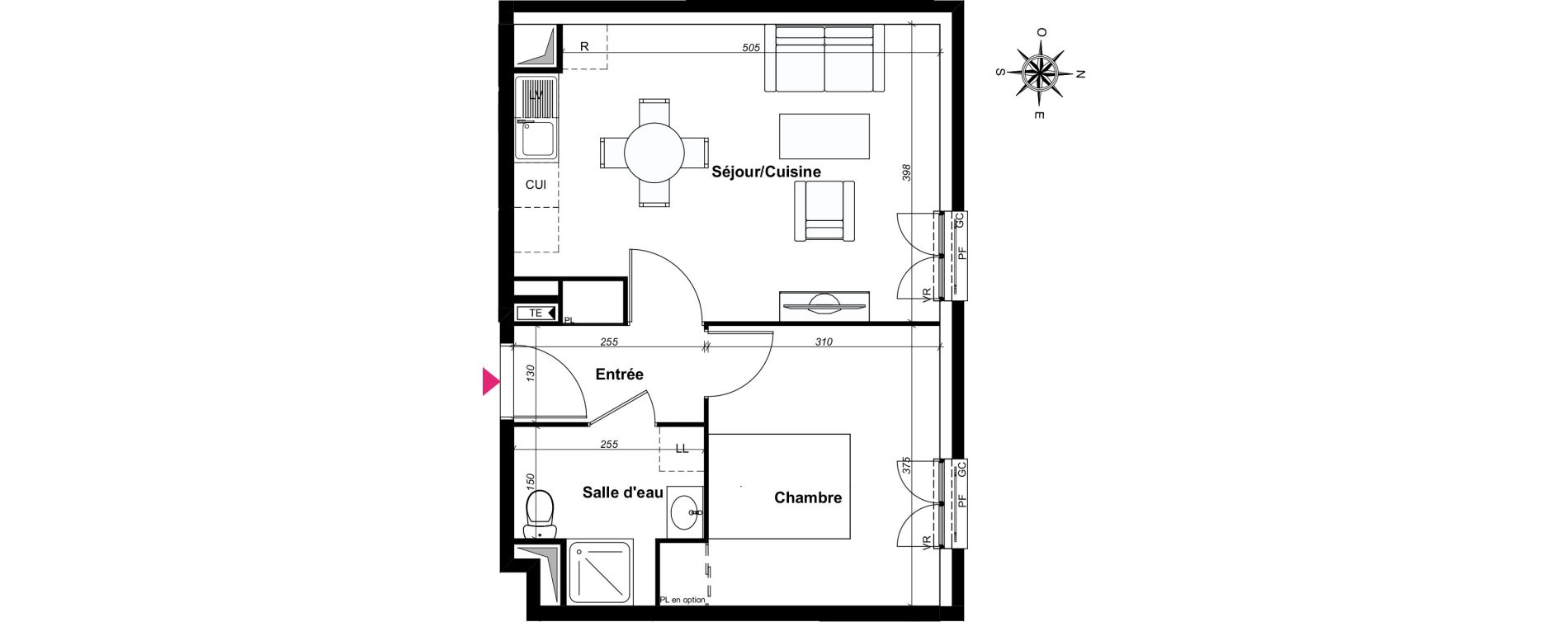 Appartement T2 de 42,97 m2 au Blanc-Mesnil Centre