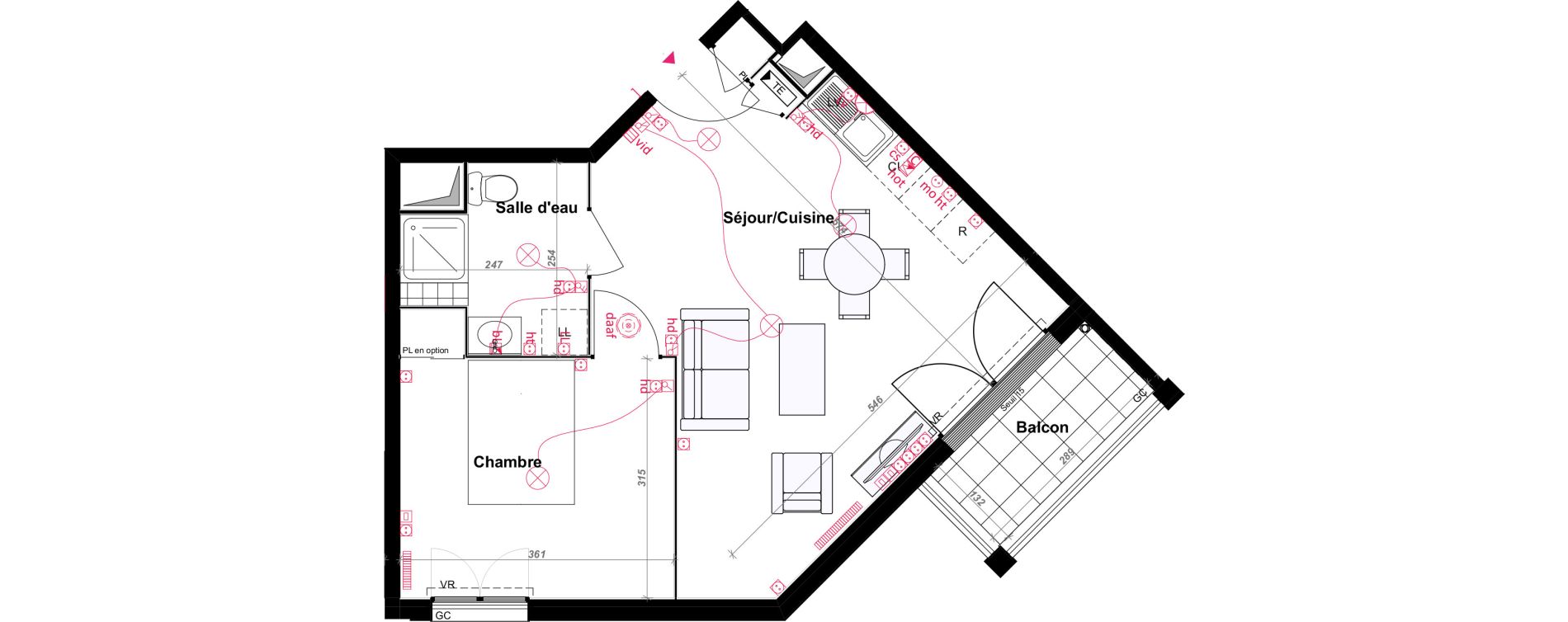 Appartement T2 de 44,30 m2 au Blanc-Mesnil Centre