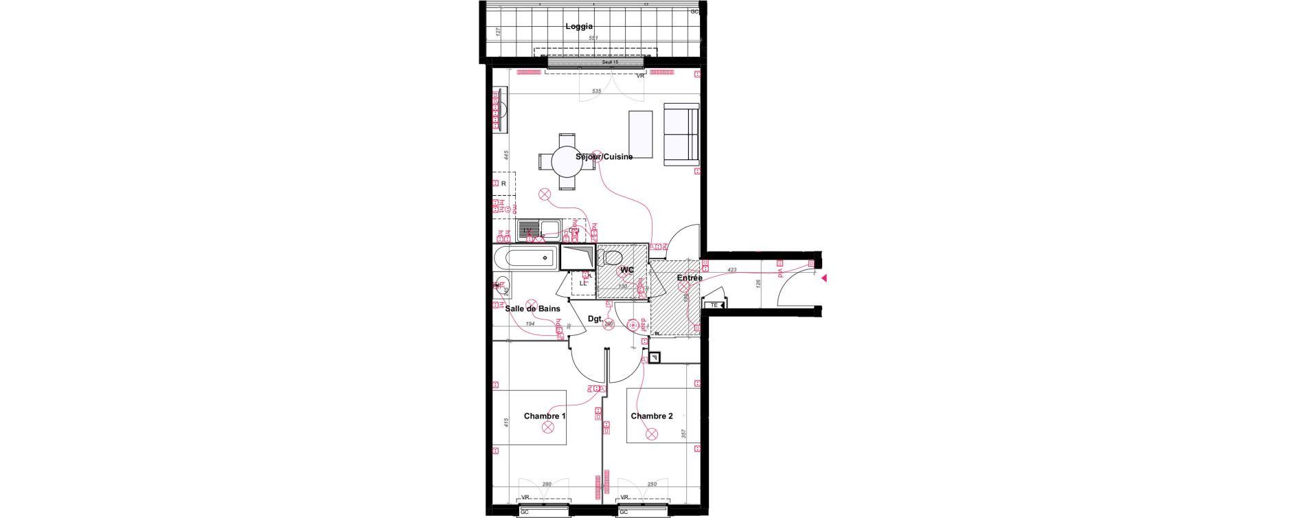 Appartement T3 de 61,44 m2 au Blanc-Mesnil Centre