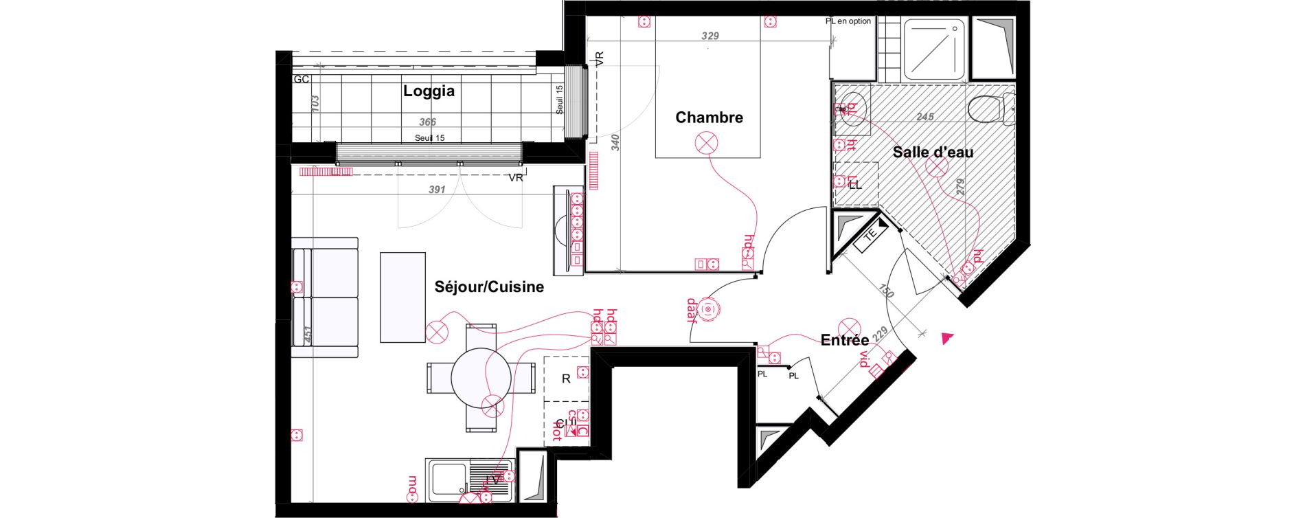 Appartement T2 de 41,45 m2 au Blanc-Mesnil Centre