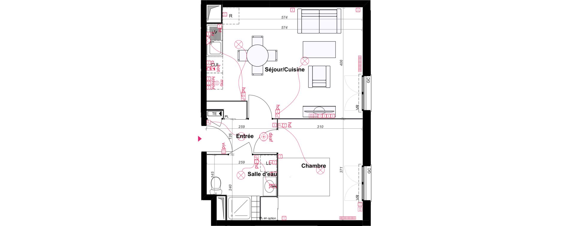 Appartement T2 de 43,09 m2 au Blanc-Mesnil Centre