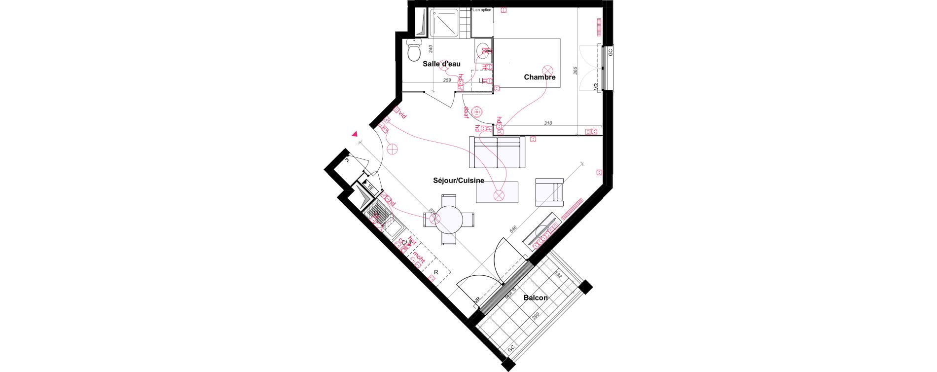 Appartement T2 de 44,79 m2 au Blanc-Mesnil Centre