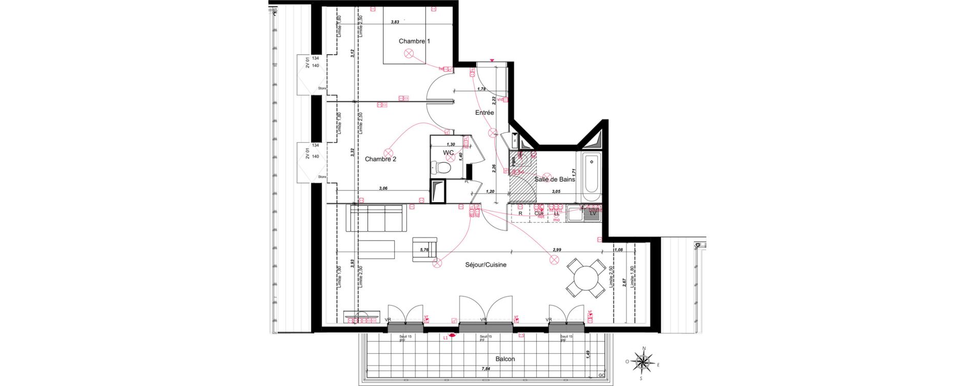Appartement T3 de 75,33 m2 au Blanc-Mesnil Centre
