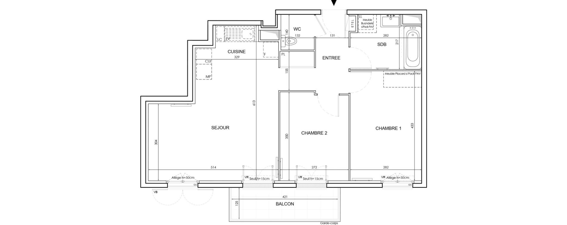 Appartement T3 de 59,83 m2 au Blanc-Mesnil Gare